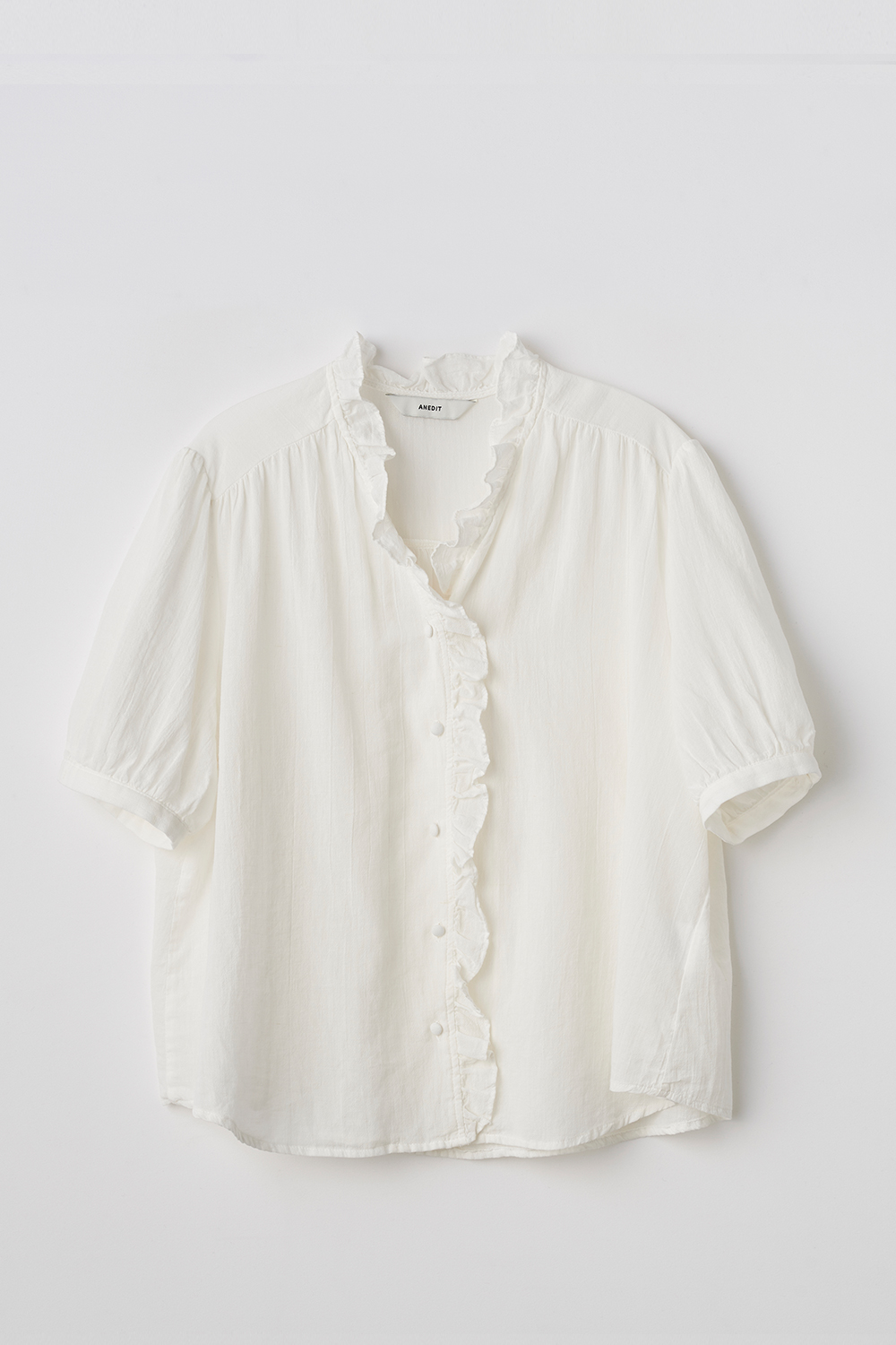 Half Puff Frill Blouse_WH