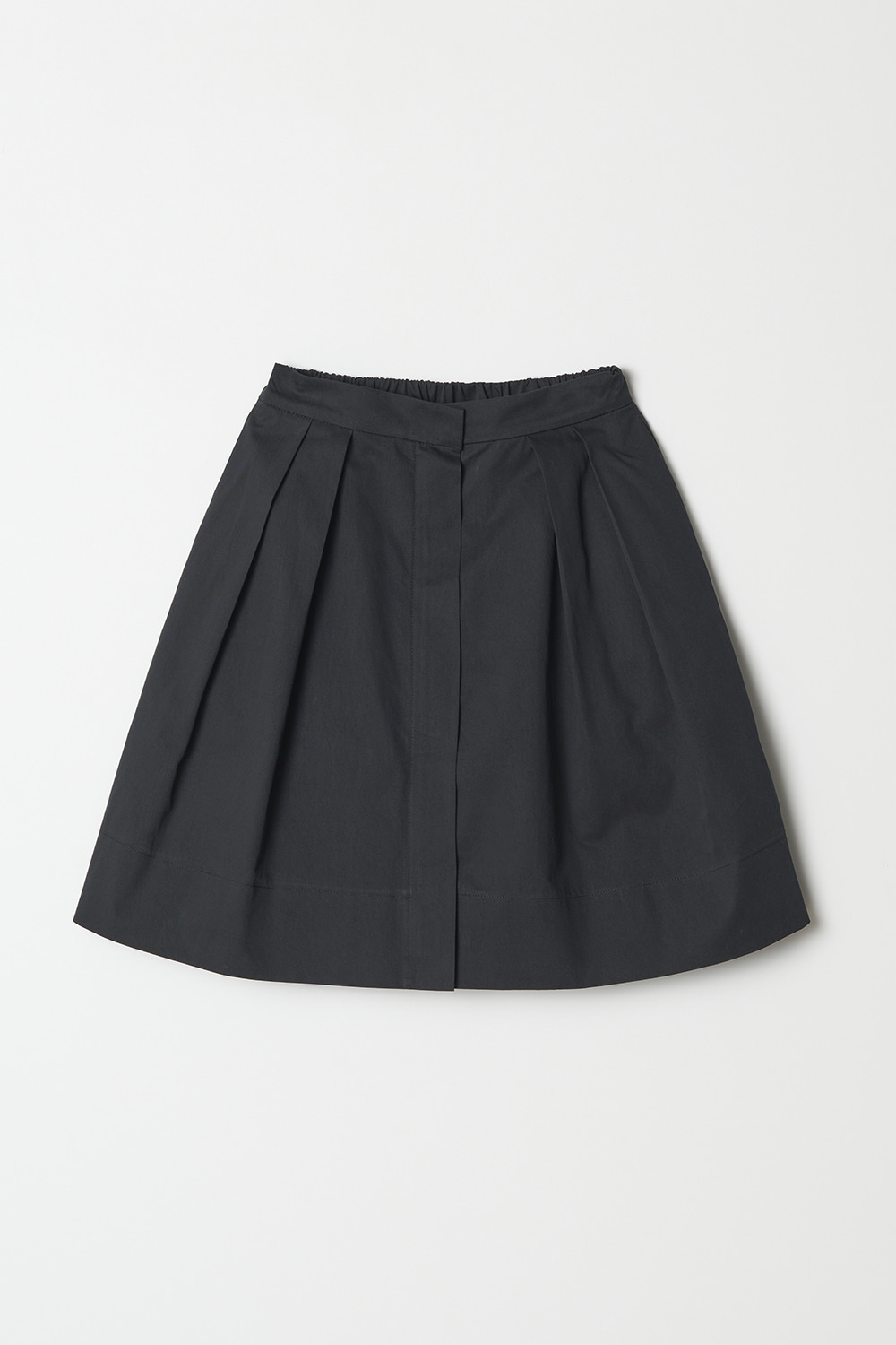 Midi Flare Banding Skirt_Black