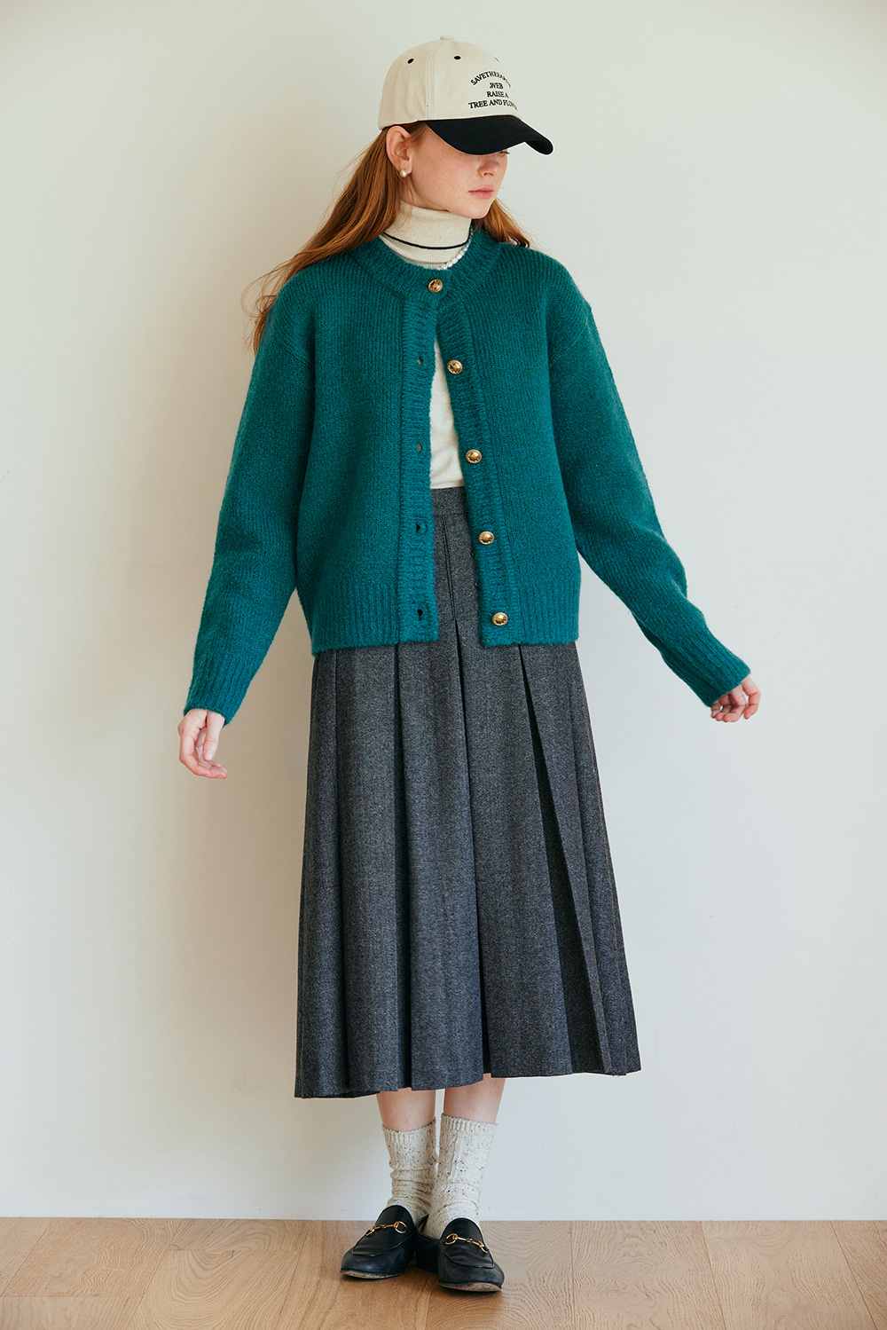 Mohair Gold Button Knit Cardigan_PG